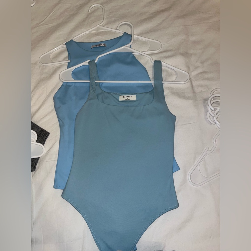 Aritzia Babaton Blue Bodysuit